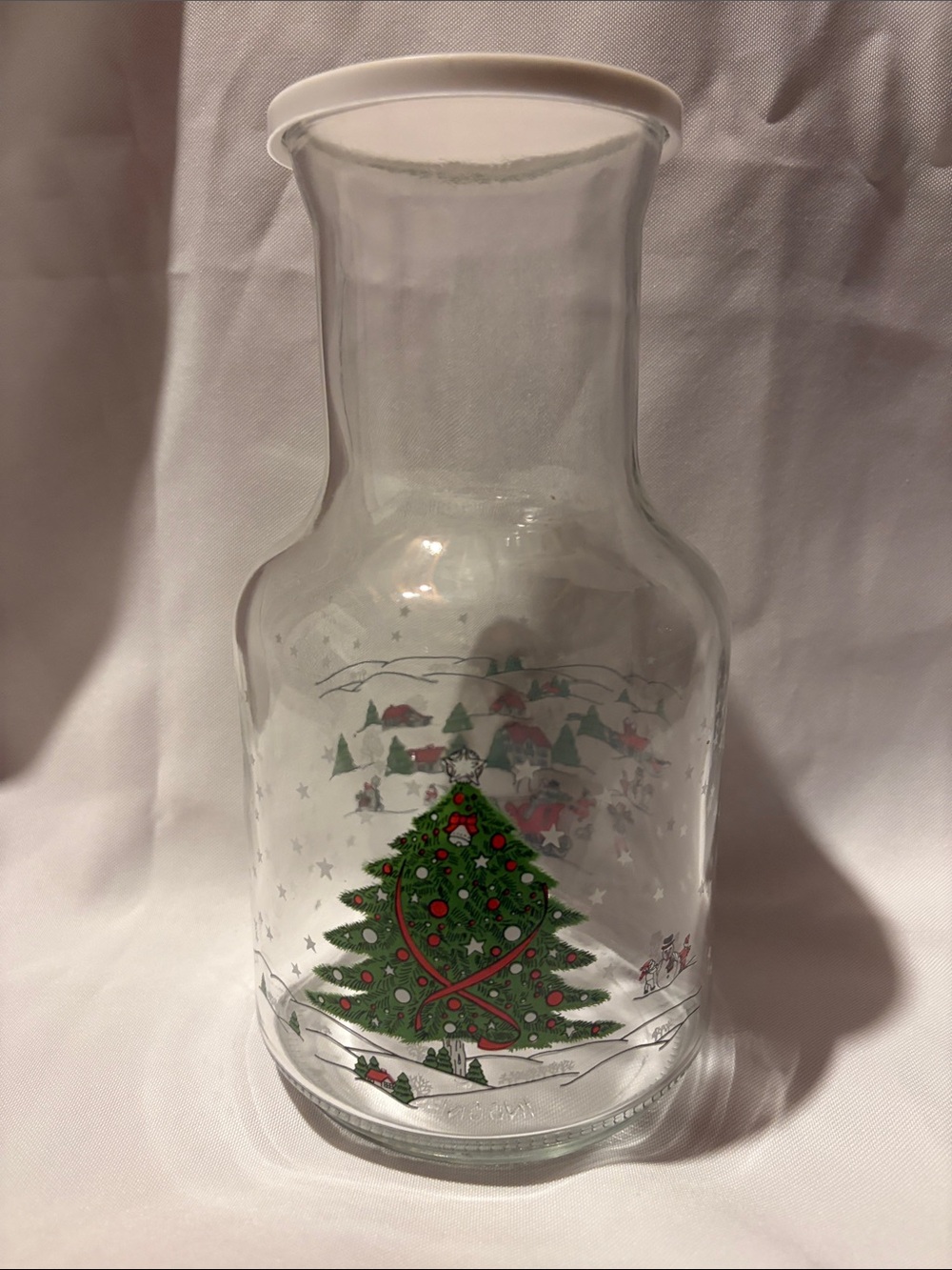 🍃2/$30🍃 Vintage KIG Indonesia Christmas Decanter - Christmas Tree & Sleigh Ride